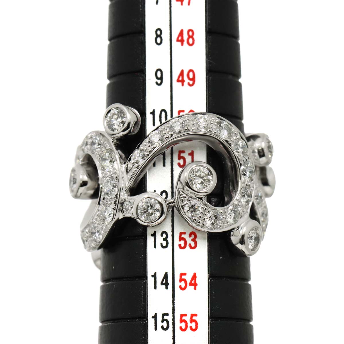 Diamond 2.60ct Ring 18K K18 WG White Gold size6(US)