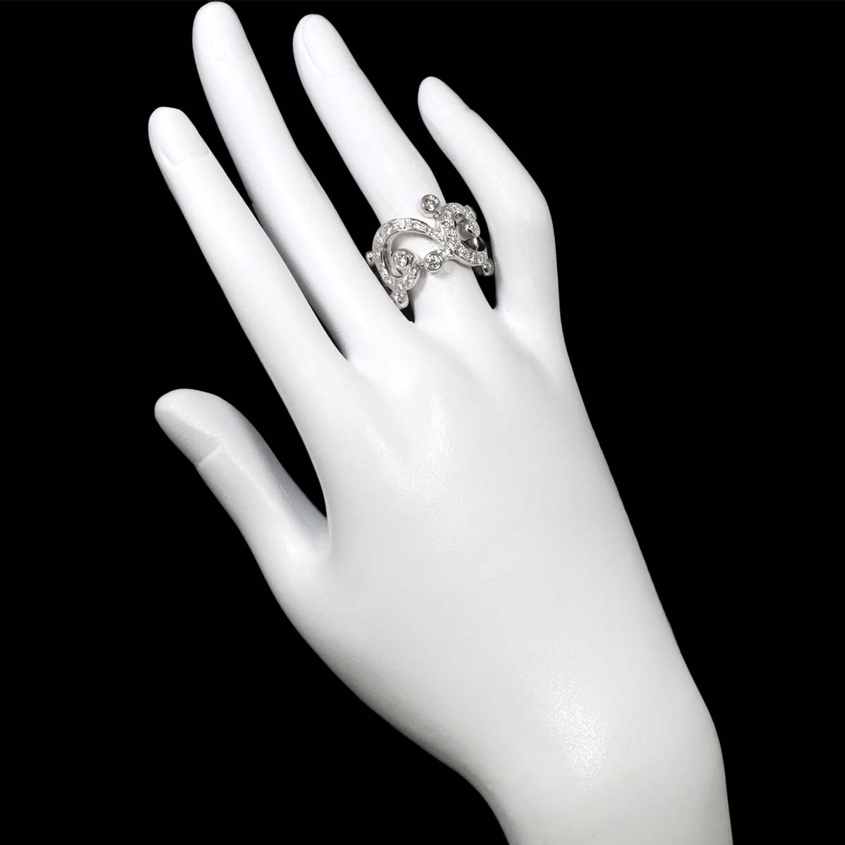 Diamond 2.60ct Ring 18K K18 WG White Gold size6(US)