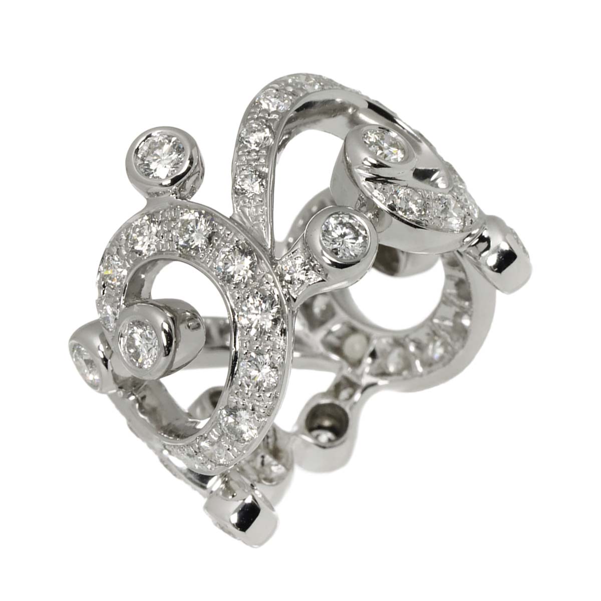 Diamond 2.60ct Ring 18K K18 WG White Gold size6(US)