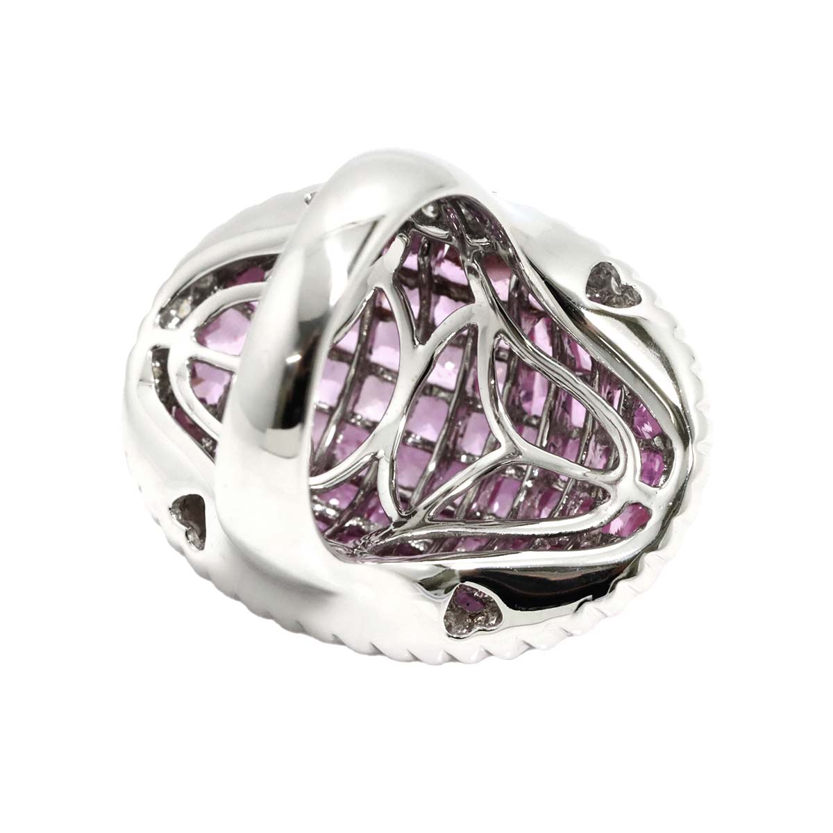 Sapphire 8.25ct Diamond 0.55ct Ring 18K WG 750 size6.25-6.5(US)