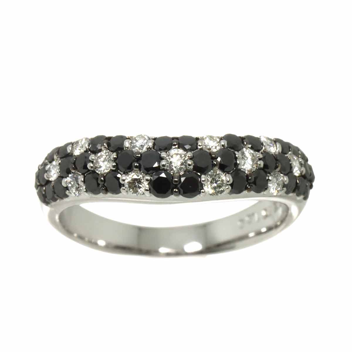 Diamond 1.00ct Ring 18K K18 WG White Gold size6.75(US)