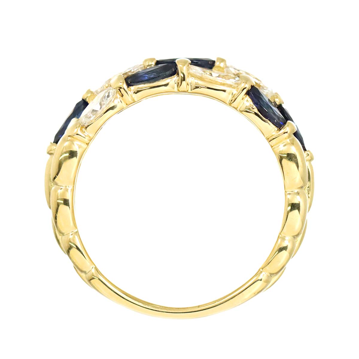 Sapphire 1.40ct Diamond 0.88ct Ring 18K YG Yellow Gold size6-6.25(US)