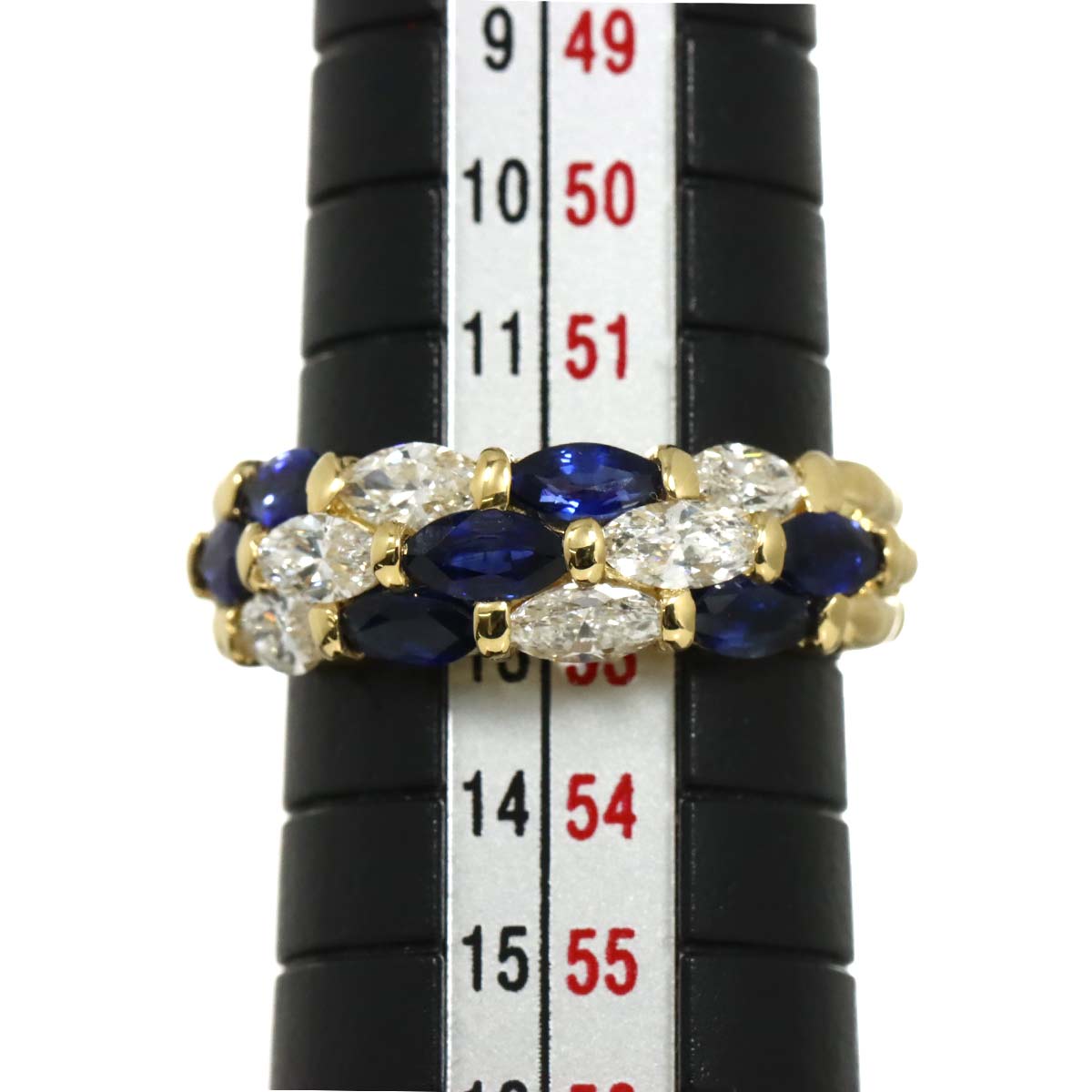 Sapphire 1.40ct Diamond 0.88ct Ring 18K YG Yellow Gold size6-6.25(US)