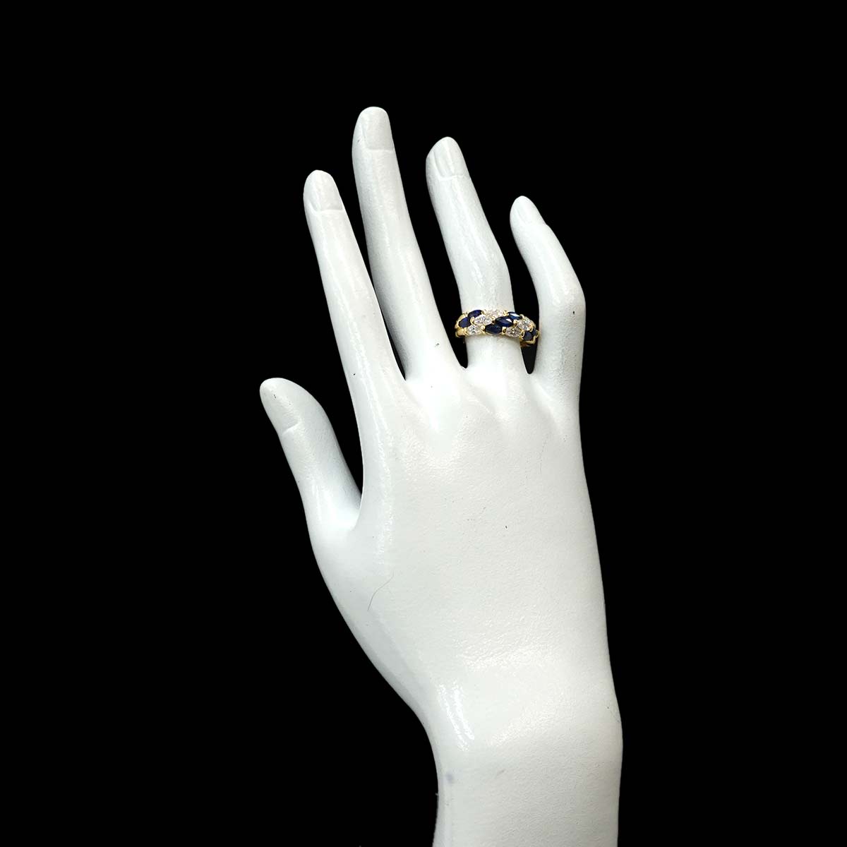 Sapphire 1.40ct Diamond 0.88ct Ring 18K YG Yellow Gold size6-6.25(US)