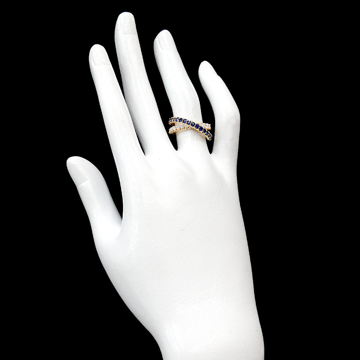 Sapphire 0.77ct Diamond 0.48ct Ring 18K YG 750 Size6(US)