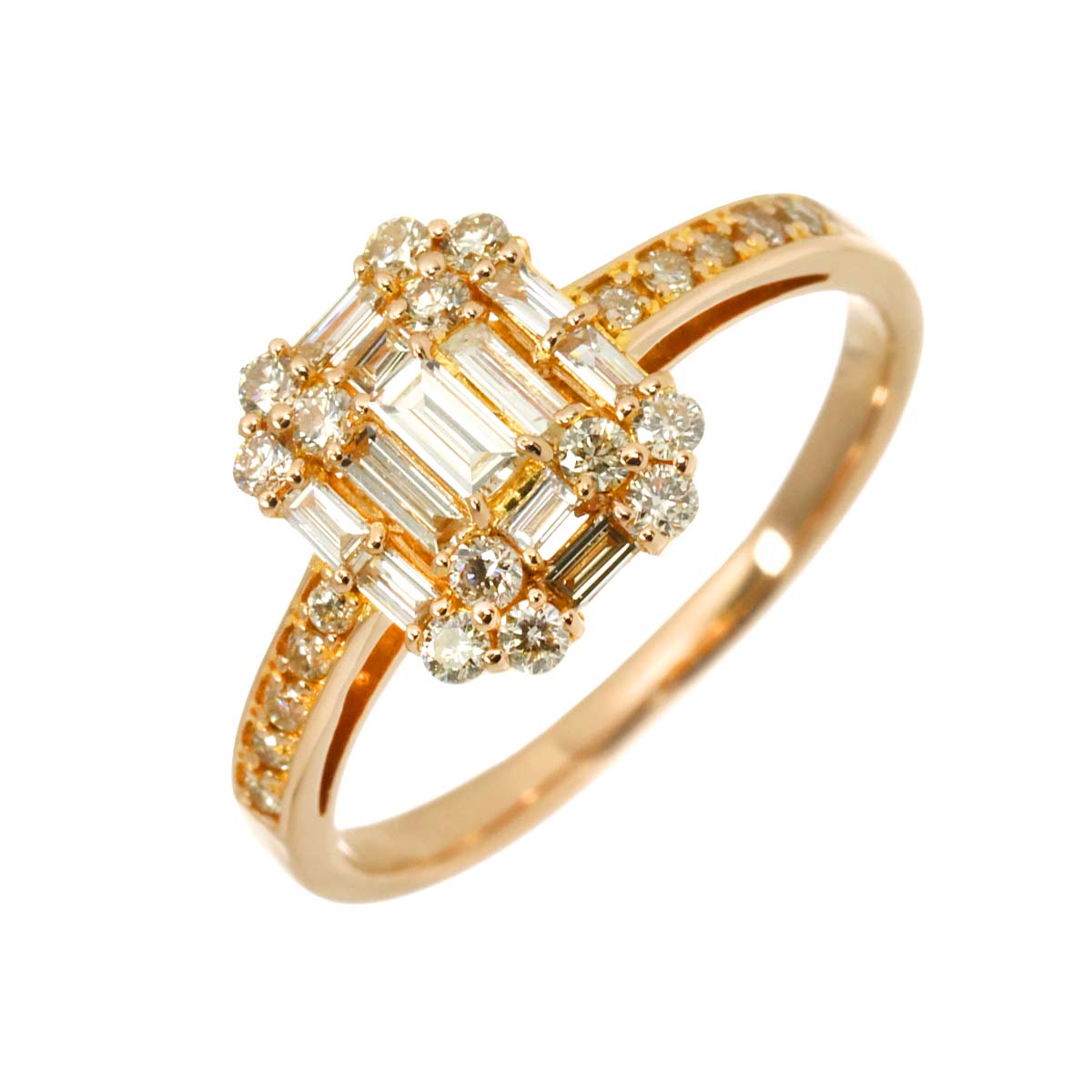 Diamond 0.50ct Ring 18K PG Pink Gold 750 Size5-5.25(US)