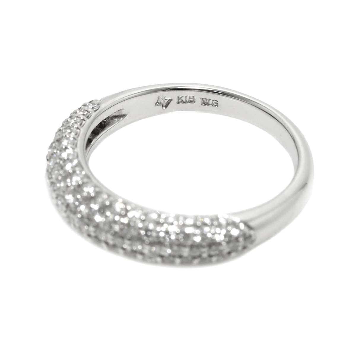 Diamond 0.83ct Ring 18K WG 750 Size6(US)