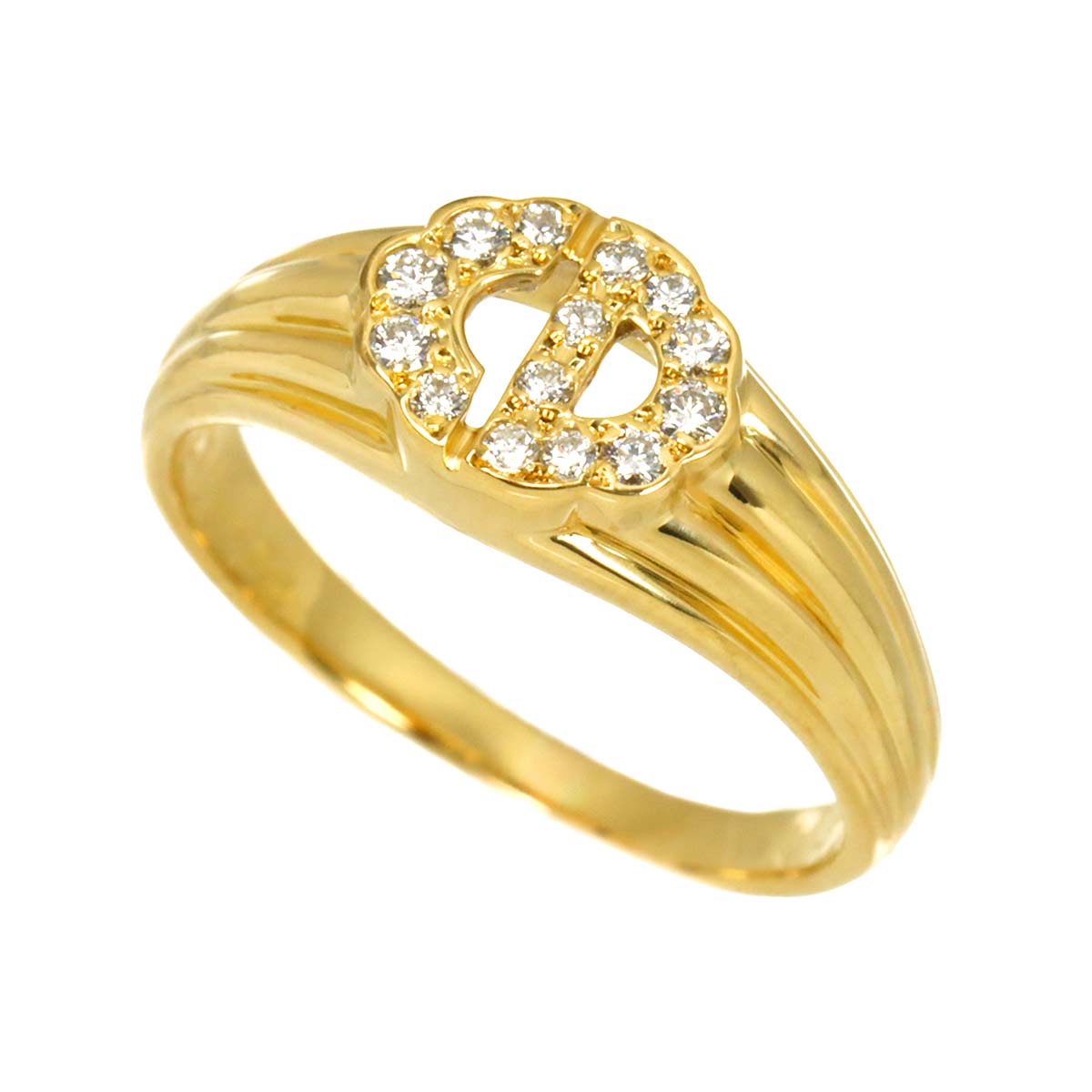 Diamond Ring 18K YG 750 size6-6.25(US)