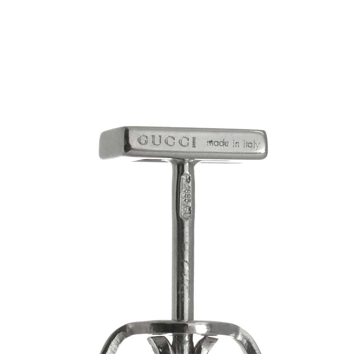 G Logo Earrings Pierced 18K White Gold 750