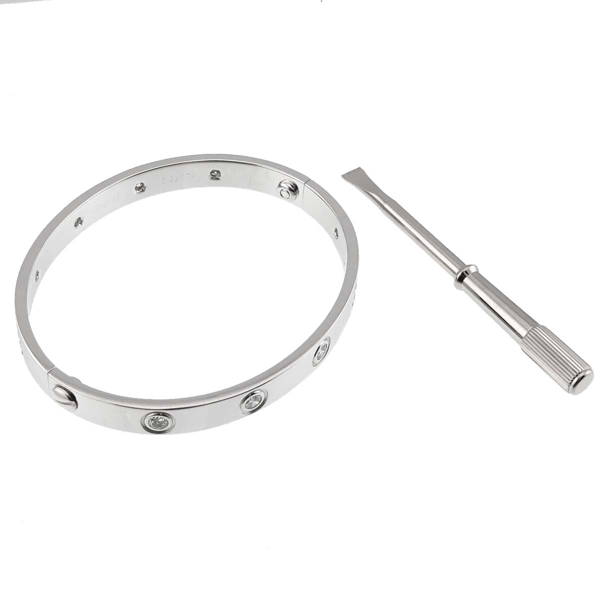 Love Bracelet Diamond 10P Bangle 18K WG 750 Size16