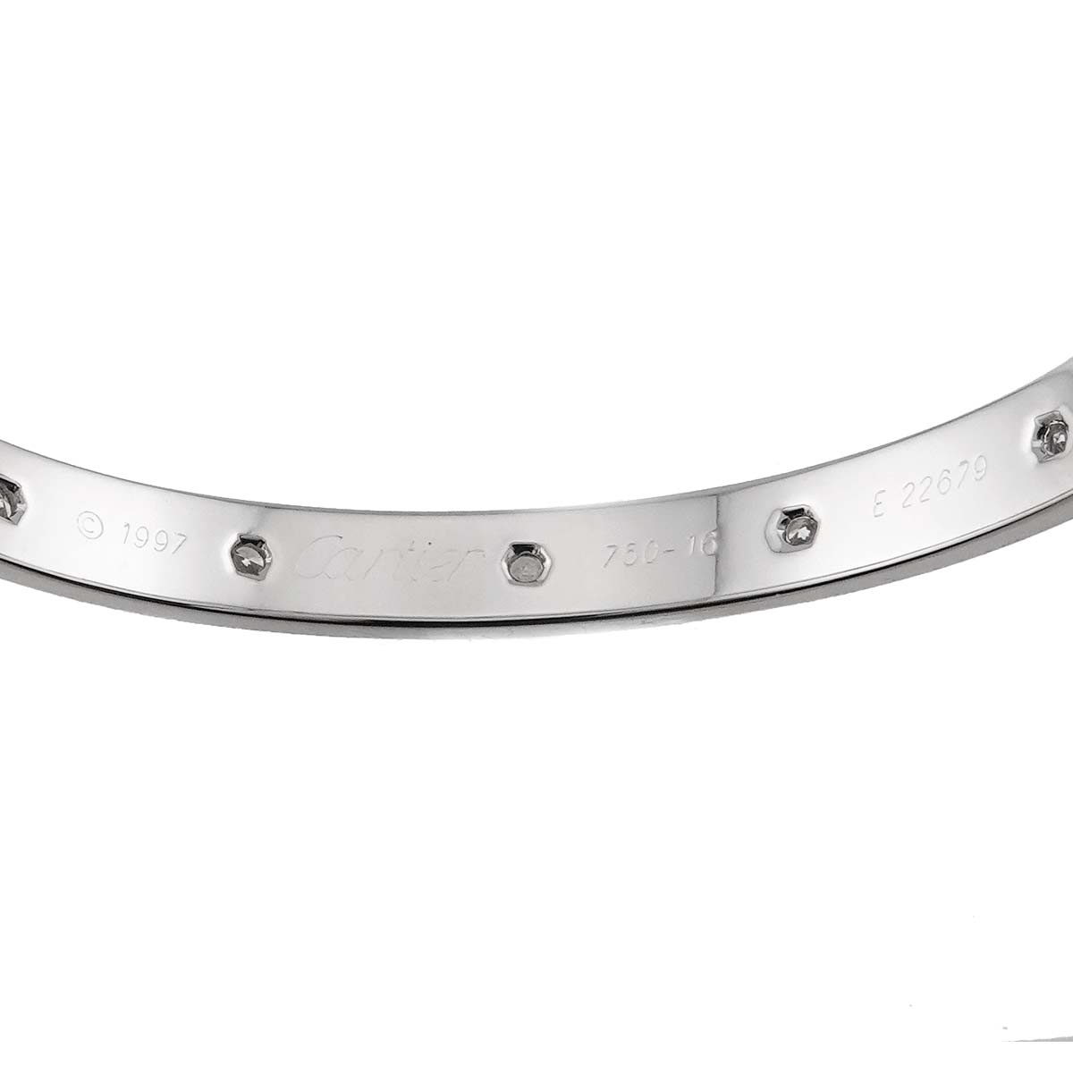 Love Bracelet Diamond 10P Bangle 18K WG 750 Size16