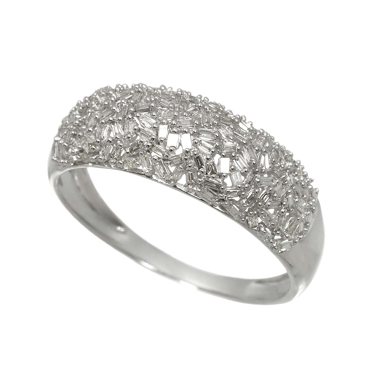 Diamond 0.50ct Ring 18K K18 WG White Gold size9.5(US)