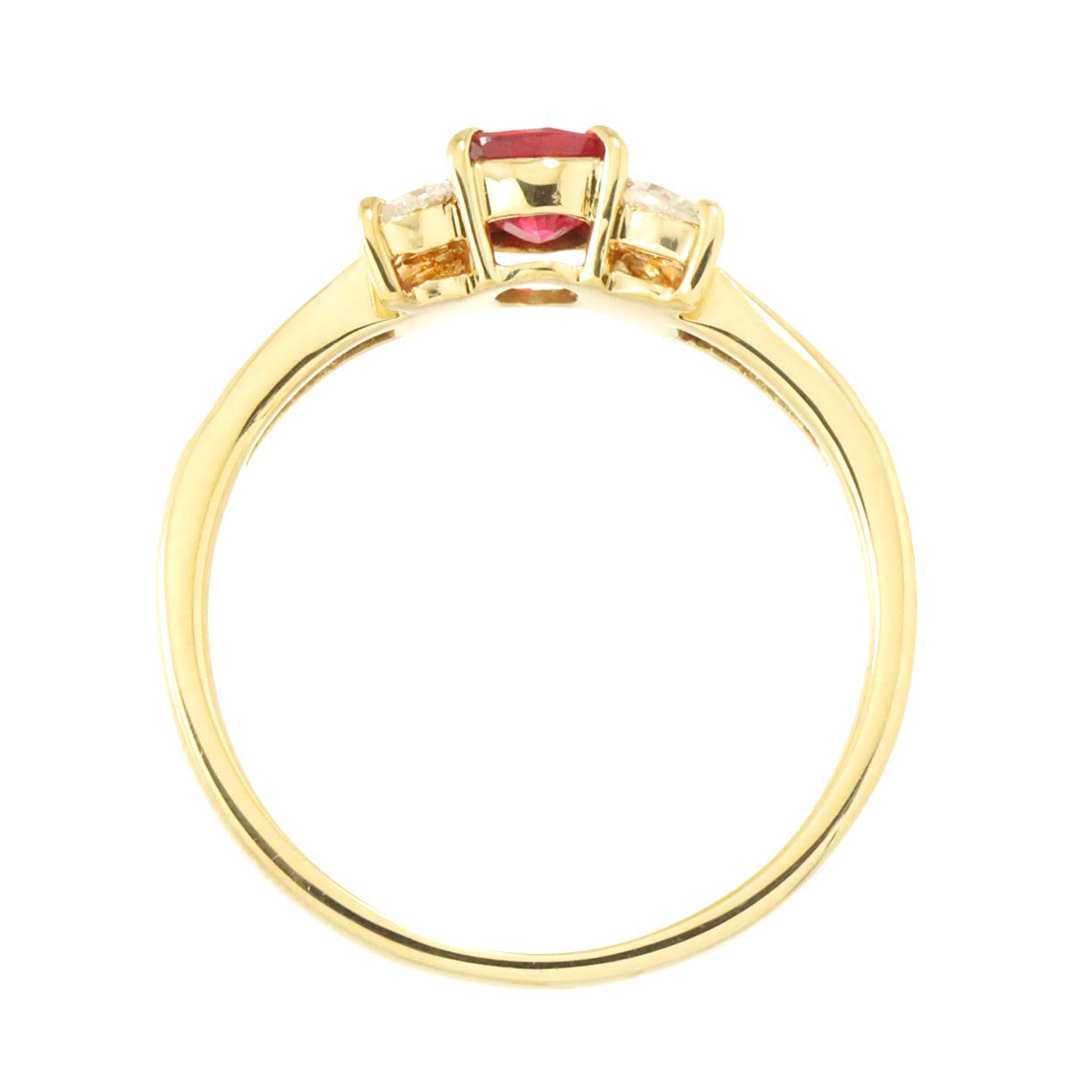 Ruby 0.47ct Diamond 0.43ct Ring 18K YG size4.75-5(US)