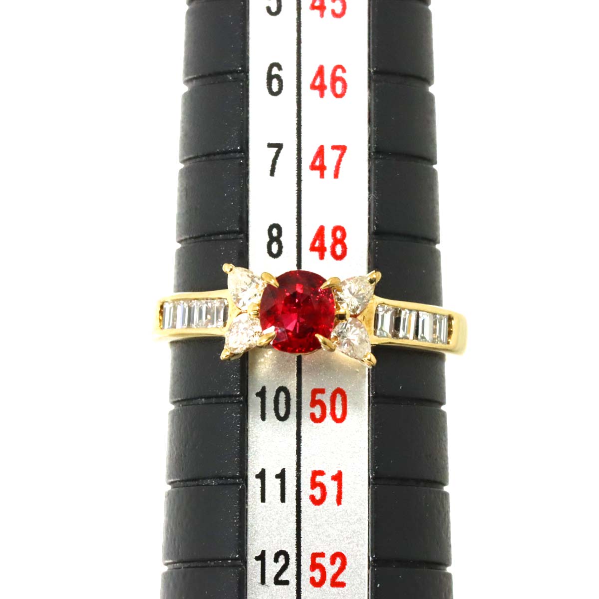 Ruby 0.47ct Diamond 0.43ct Ring 18K YG size4.75-5(US)