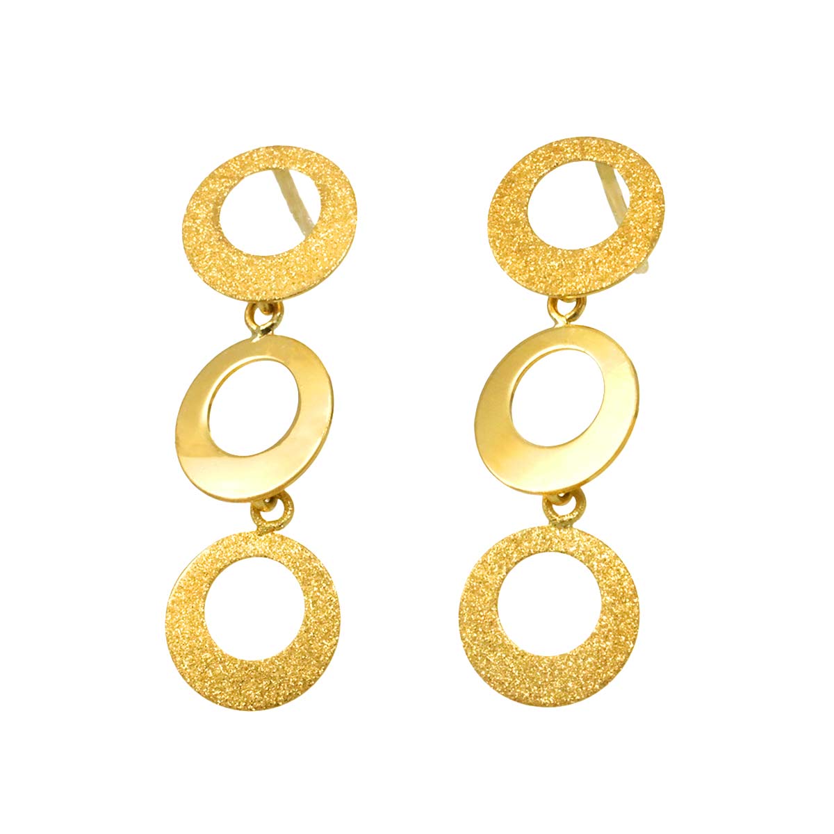 Earrings Pierced 18K K18 YG Yellow Gold 750