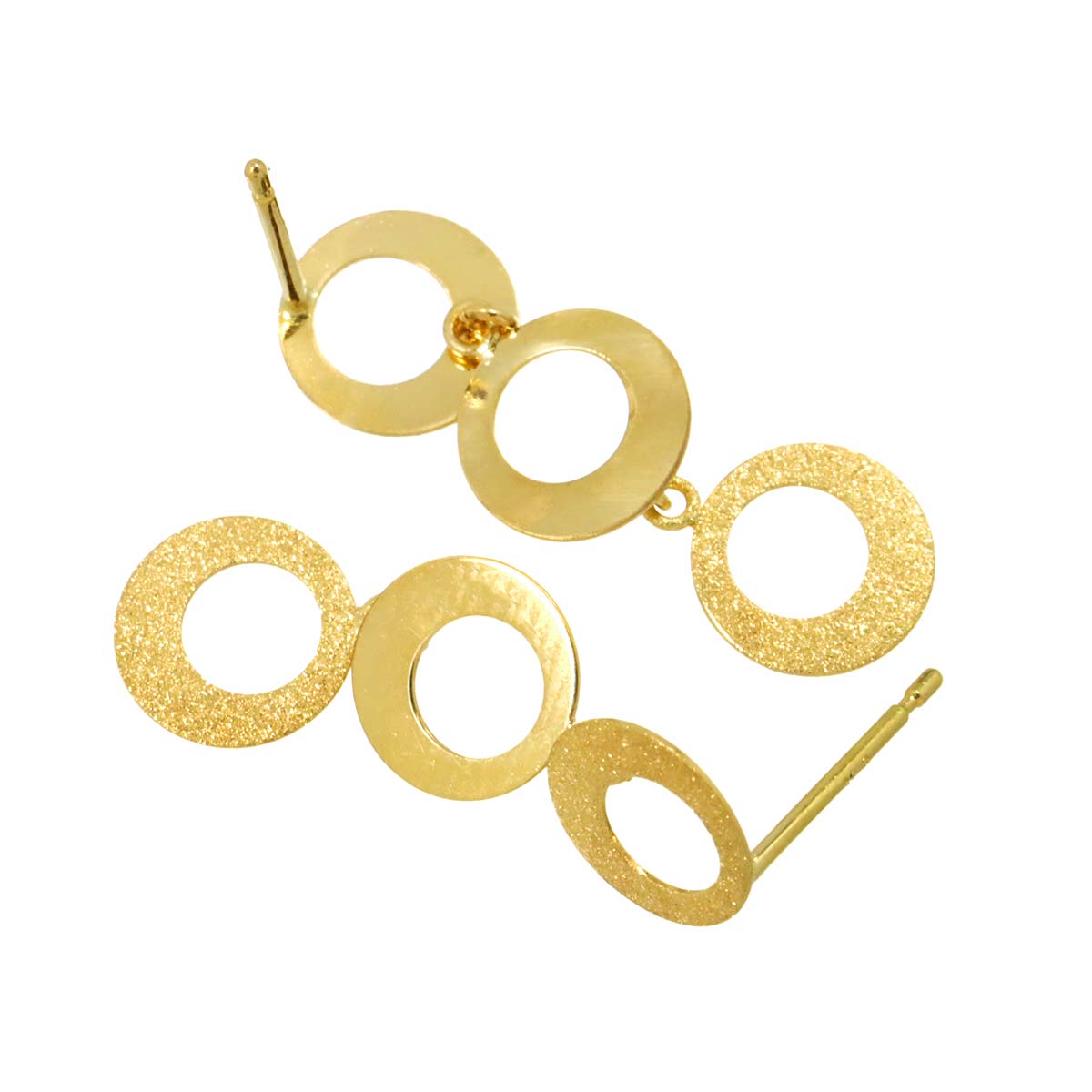 Earrings Pierced 18K K18 YG Yellow Gold 750