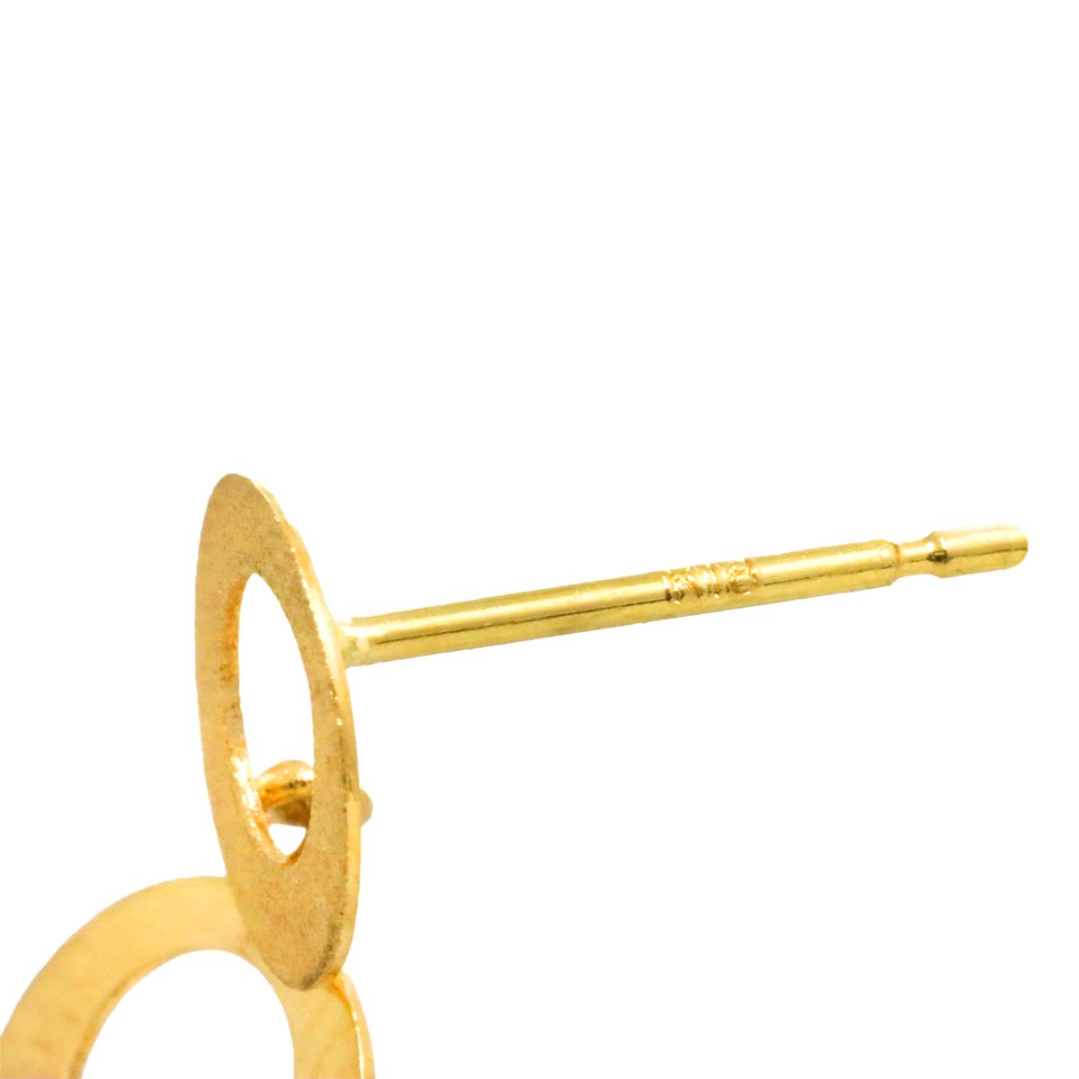 Earrings Pierced 18K K18 YG Yellow Gold 750