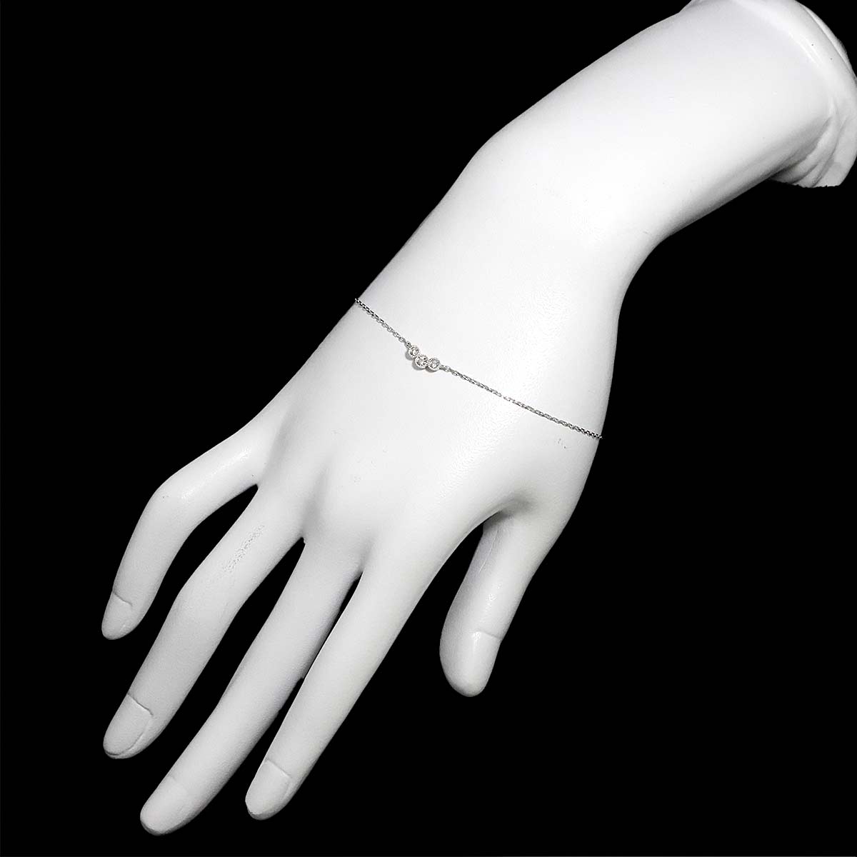 Diamond 0.07ct Bracelet 18K K18 WG White Gold 750