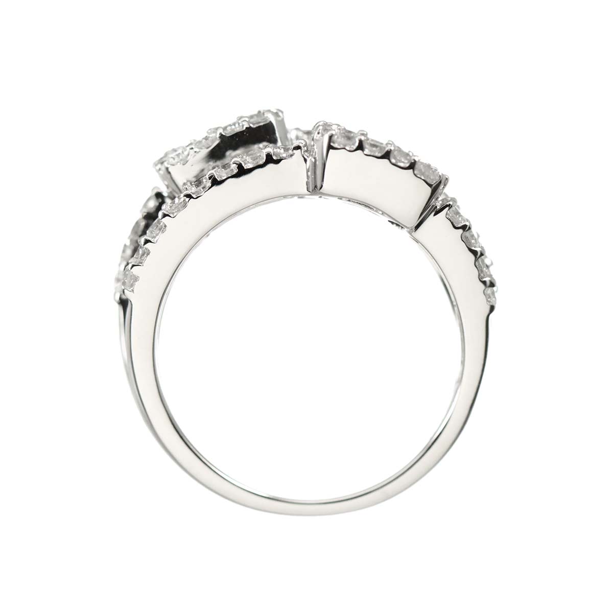 Sapphire 0.68ct Diamond 1.33ct Ring 18K K18 WG White Gold size6(US)