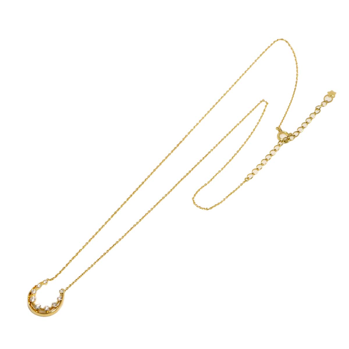 Horseshoe Diamond 0.18ct Necklace 18K YG 750