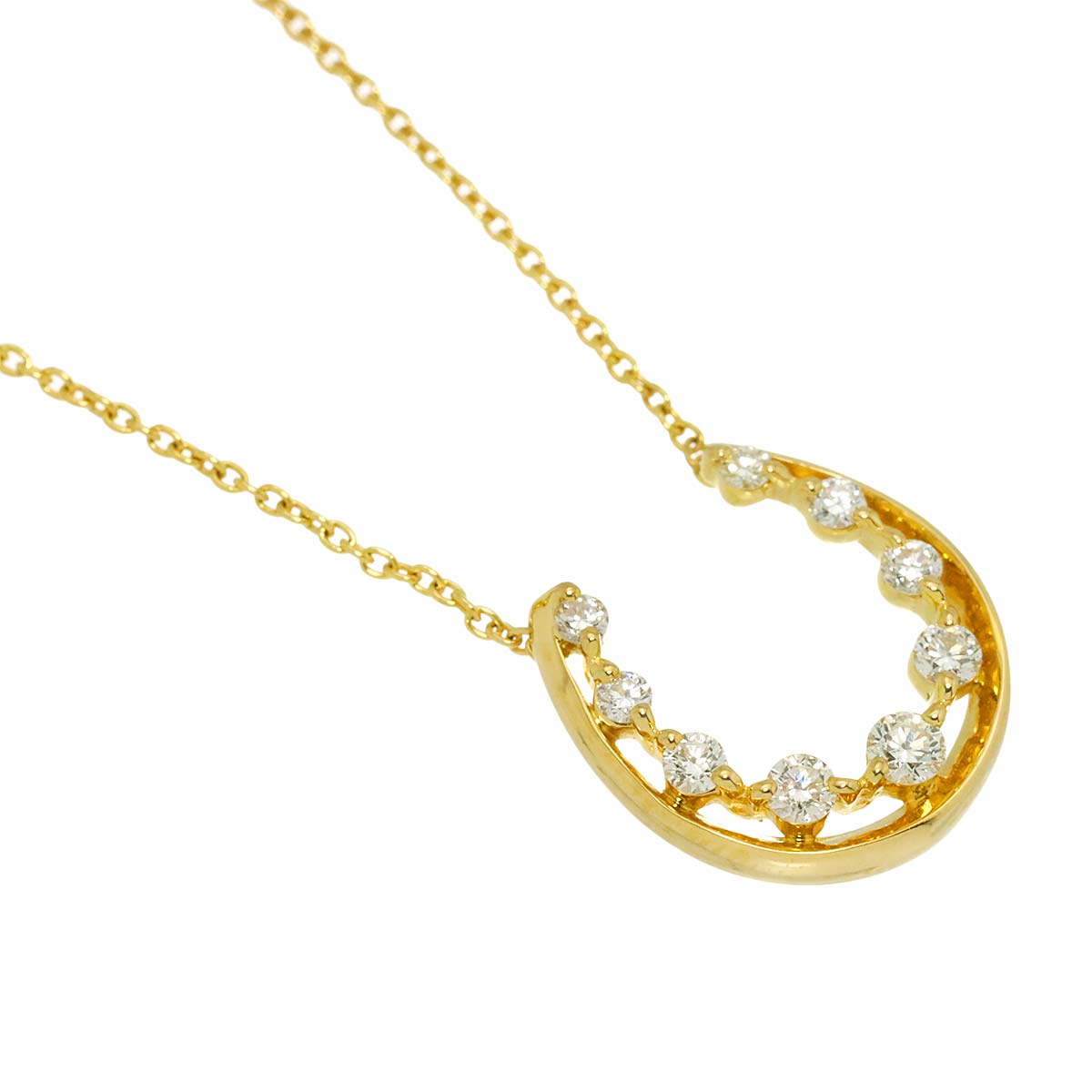 Horseshoe Diamond 0.18ct Necklace 18K YG 750