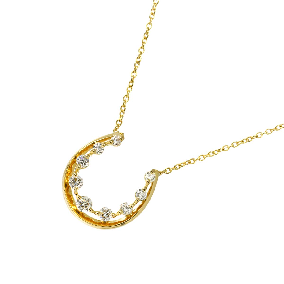 Horseshoe Diamond 0.18ct Necklace 18K YG 750