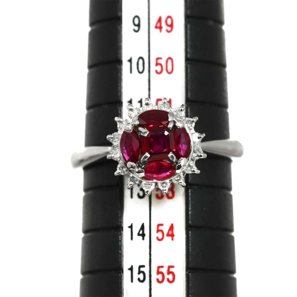 Ruby 1.00ct Diamond 0.16ct Ring Pt Platinum size6-6.25(US)