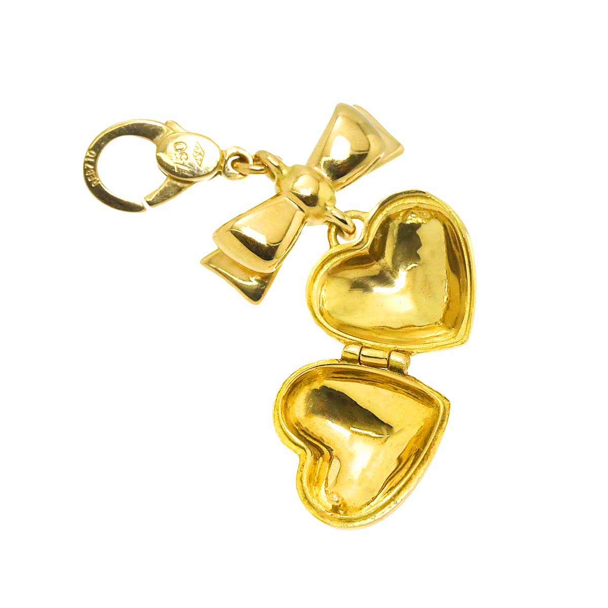 Monogram Heart Charm Pendant Top 18K YG 750