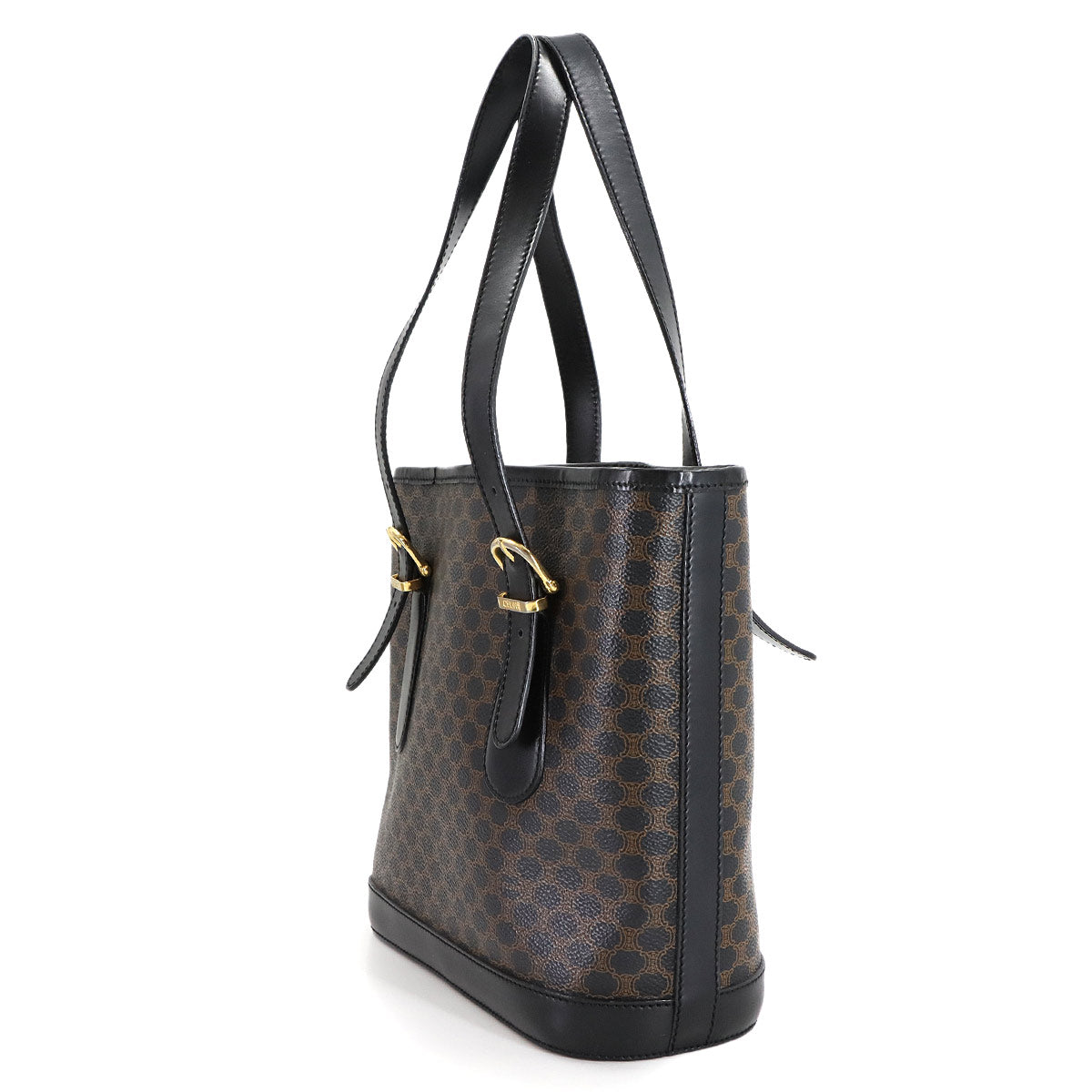 Macadam Tote Bag PVC Leather Black Brown Vintage Purse