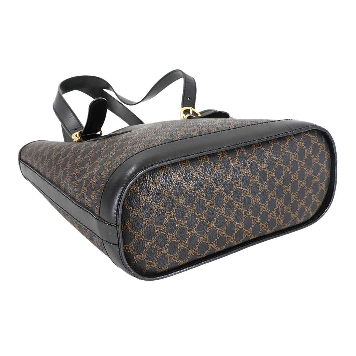 Macadam Tote Bag PVC Leather Black Brown Vintage Purse