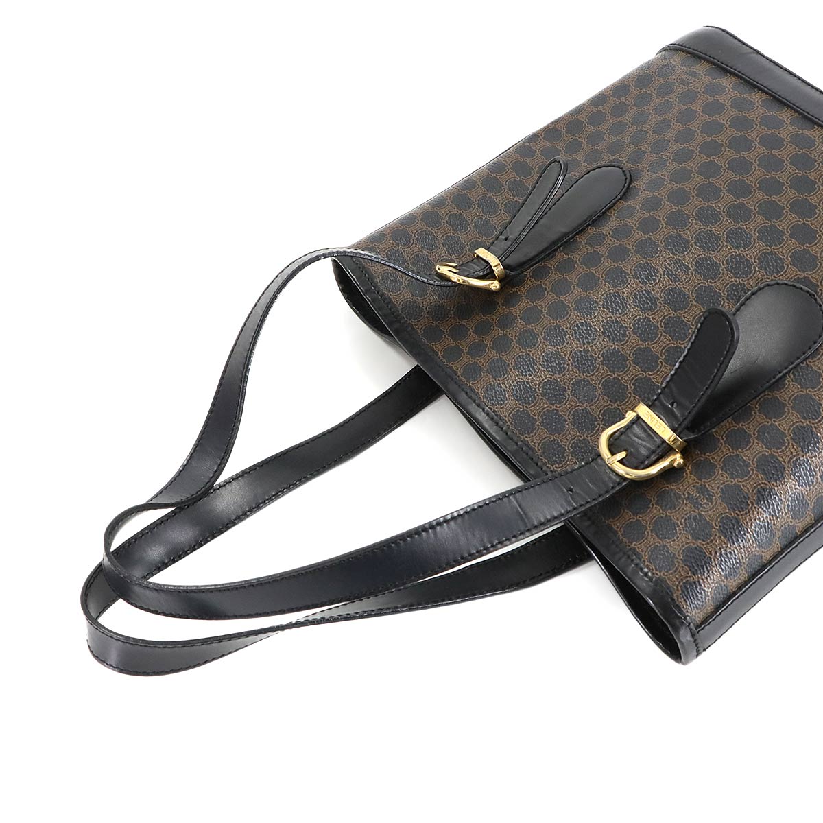 Macadam Tote Bag PVC Leather Black Brown Vintage Purse