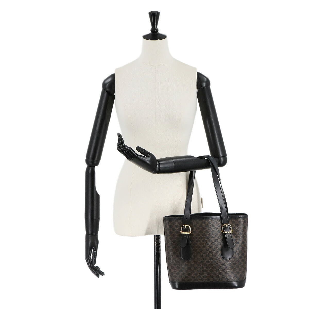 Macadam Tote Bag PVC Leather Black Brown Vintage Purse