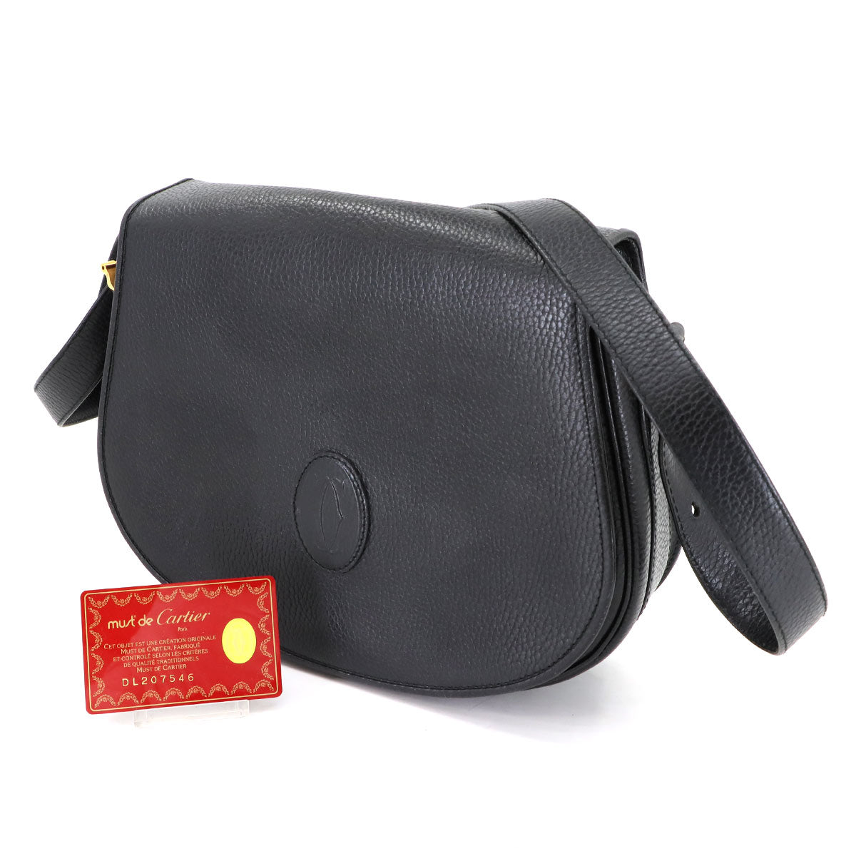 Must Line Shoulder Bag Leather Black Purse