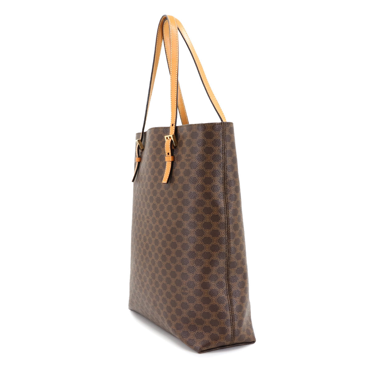 Macadam Hand Bag PVC Leather Brown Vintage Purse