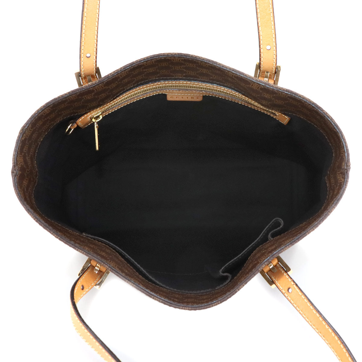 Macadam Hand Bag PVC Leather Brown Vintage Purse