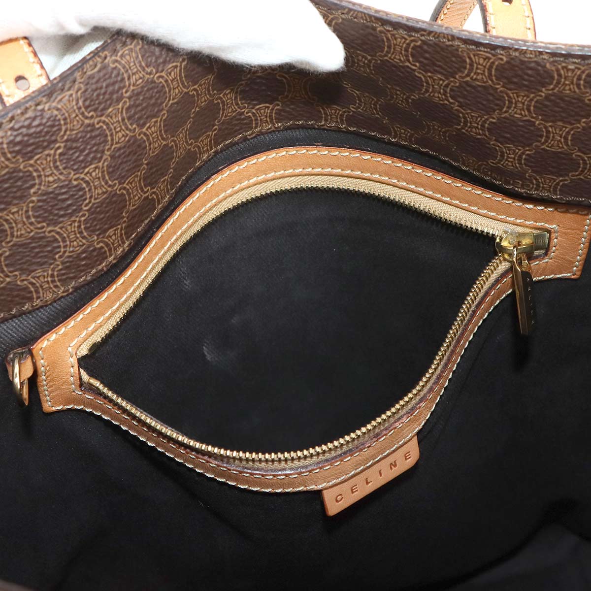 Macadam Hand Bag PVC Leather Brown Vintage Purse