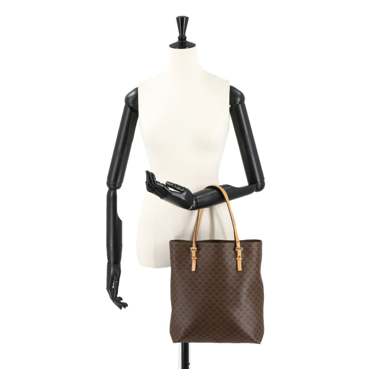 Macadam Hand Bag PVC Leather Brown Vintage Purse