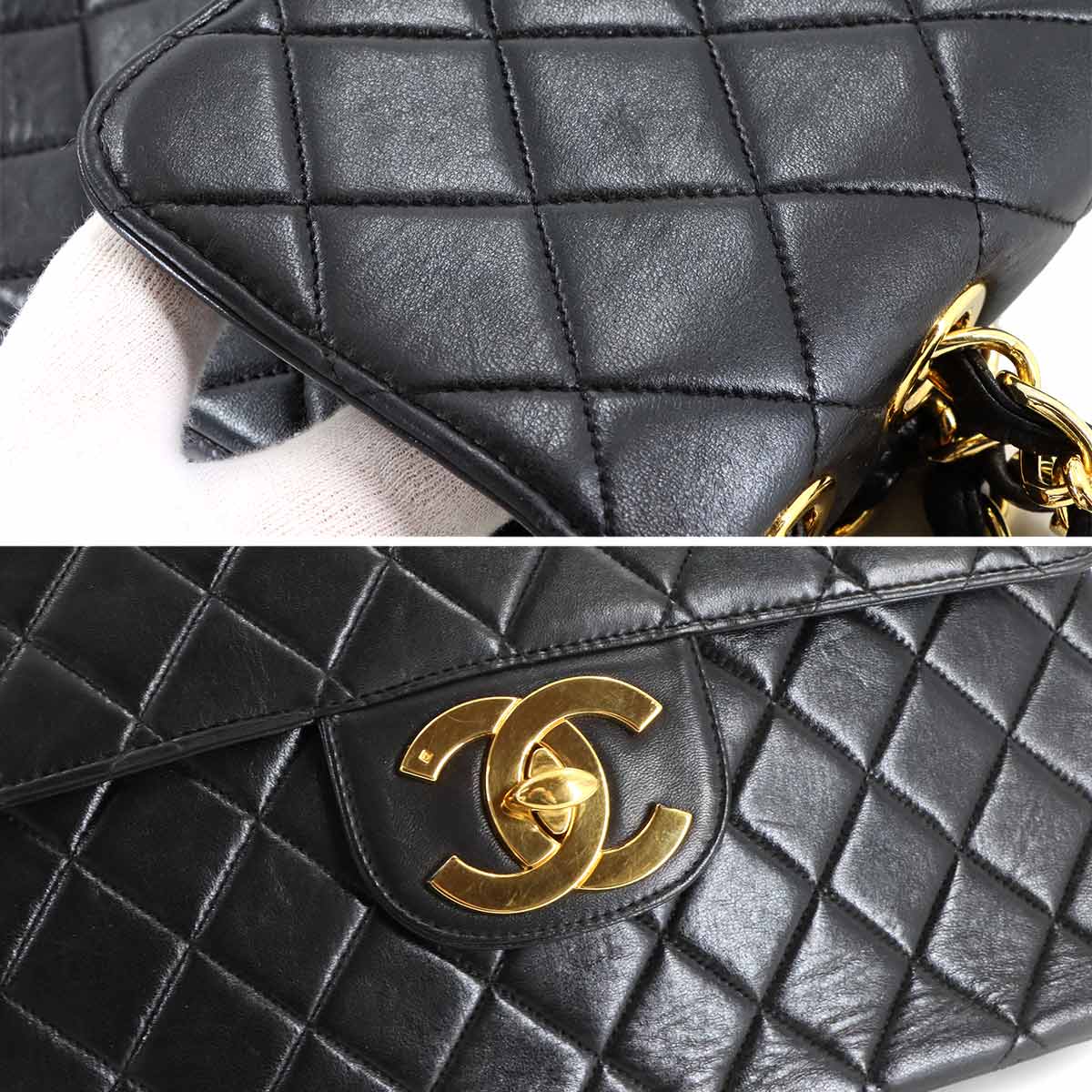 Matelasse 30 Chain Shoulder Bag Leather Black A04412 Vintage