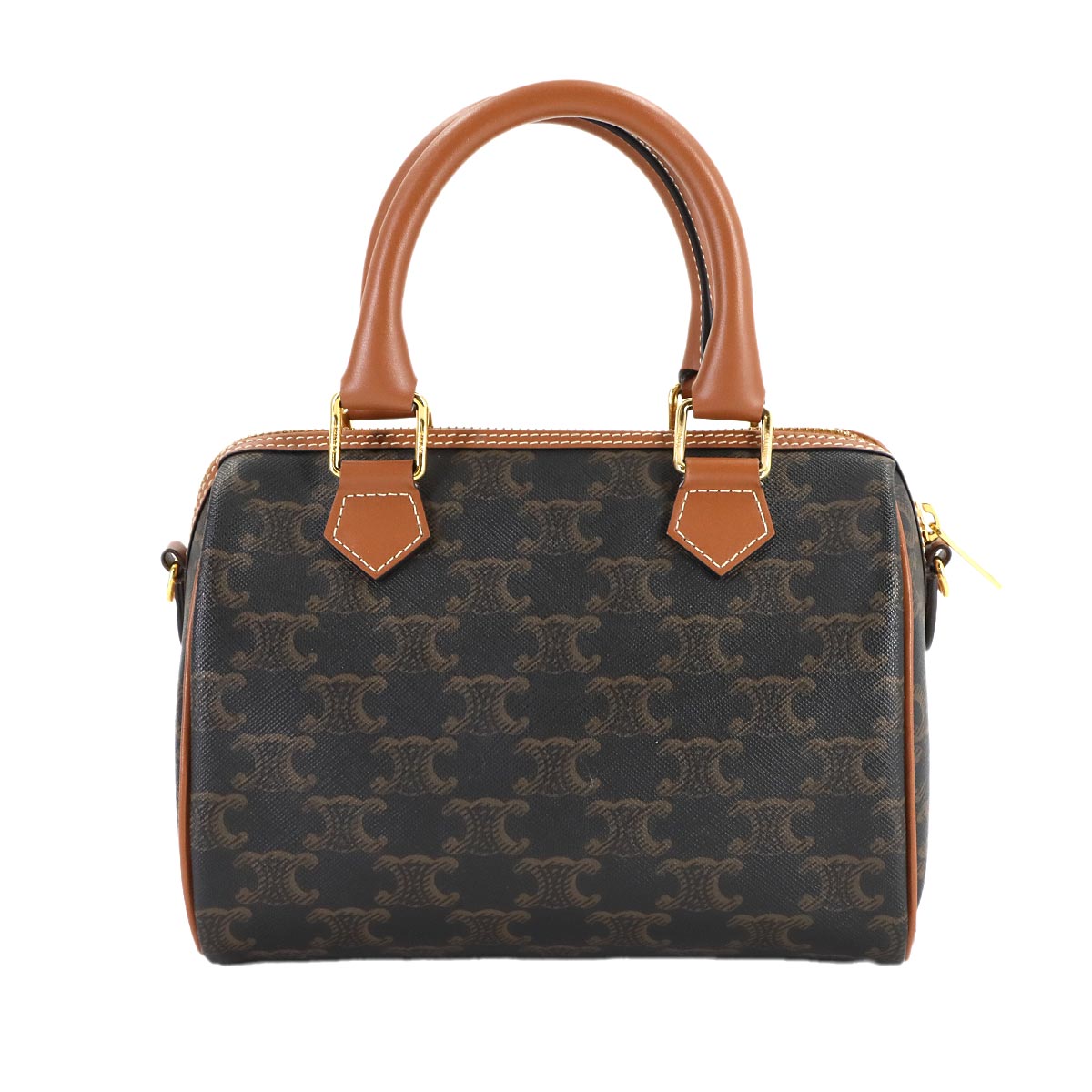 Triomphe Small Boston Bag Hand Shoulder PVC Leather 113772