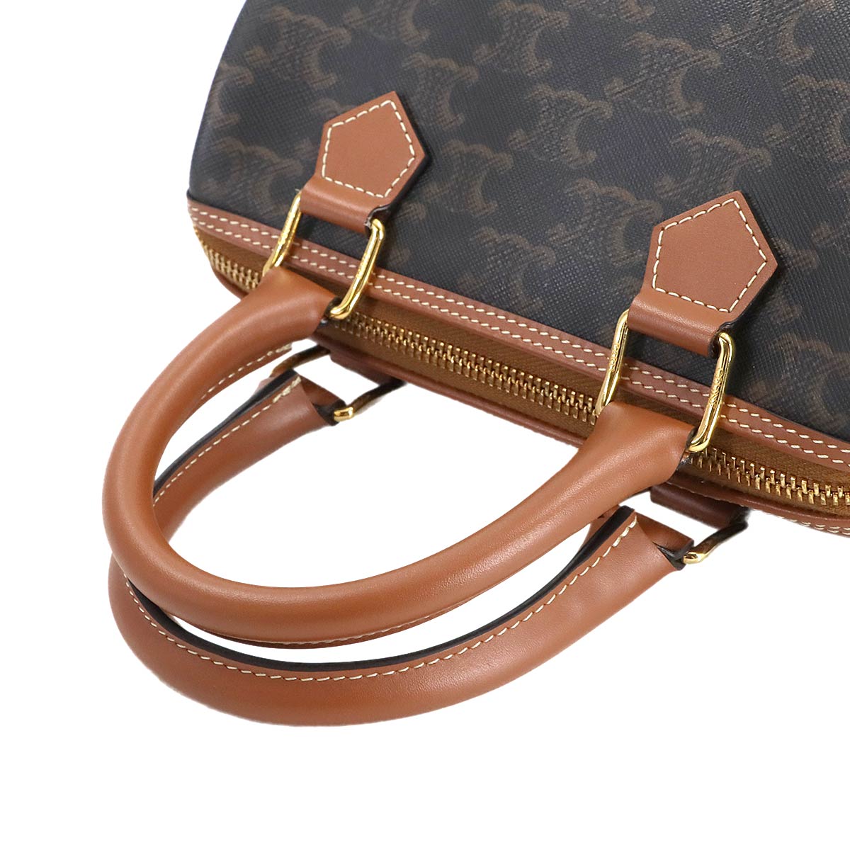 Triomphe Small Boston Bag Hand Shoulder PVC Leather 113772