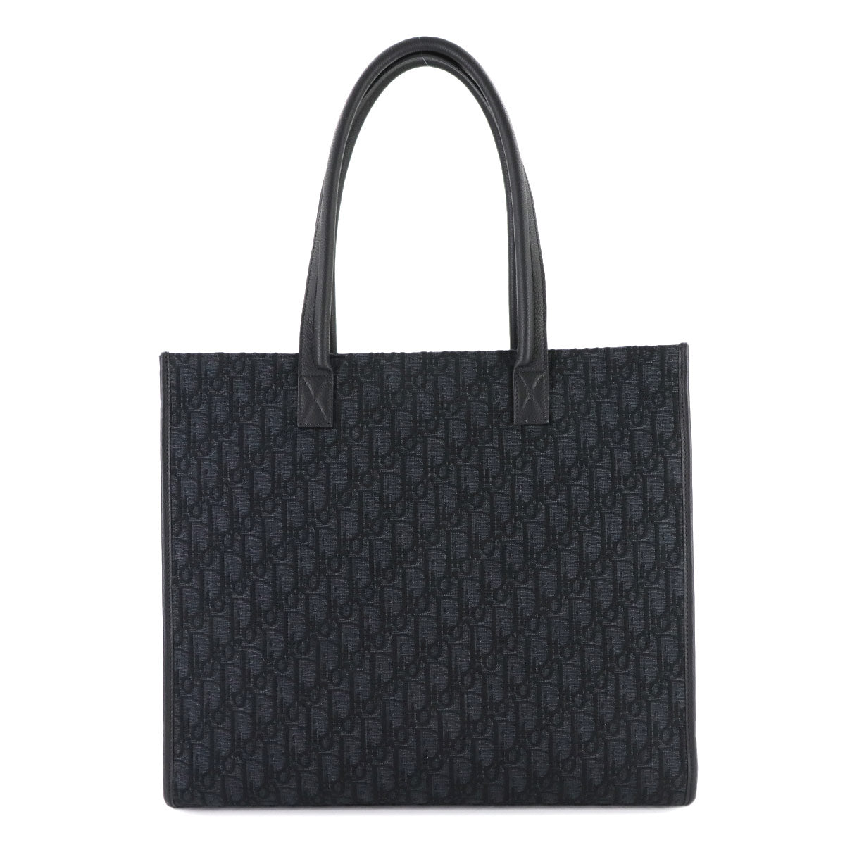 Oblique Safari Tote Bag Canvas Leather Black
