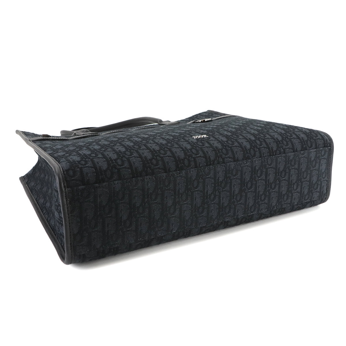 Oblique Safari Tote Bag Canvas Leather Black