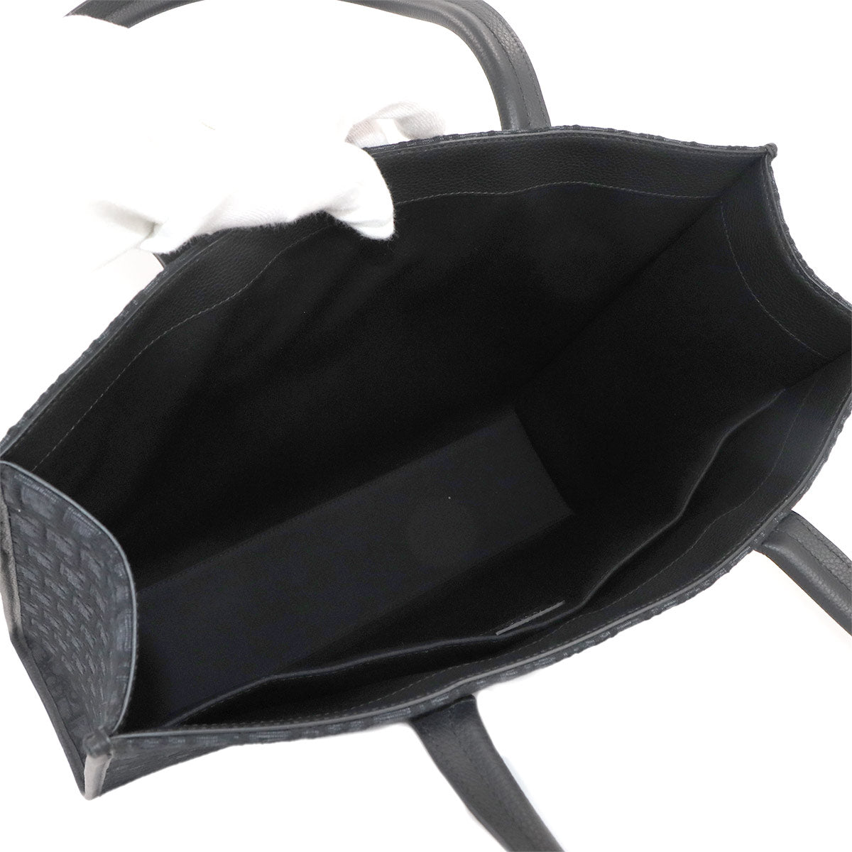 Oblique Safari Tote Bag Canvas Leather Black