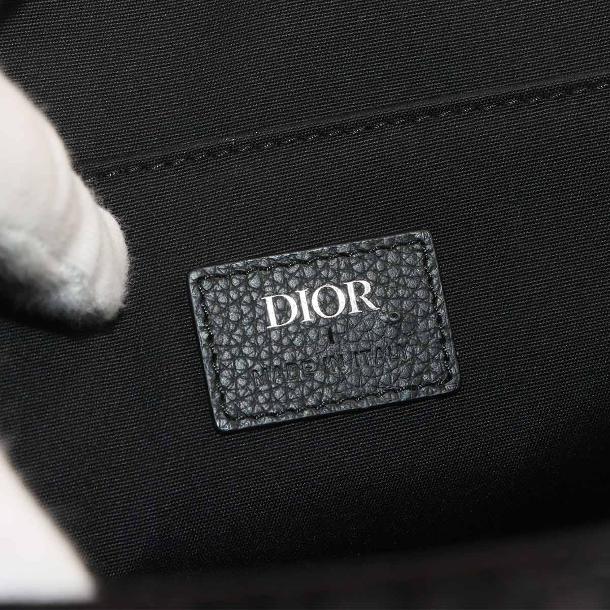 Oblique Safari Tote Bag Canvas Leather Black