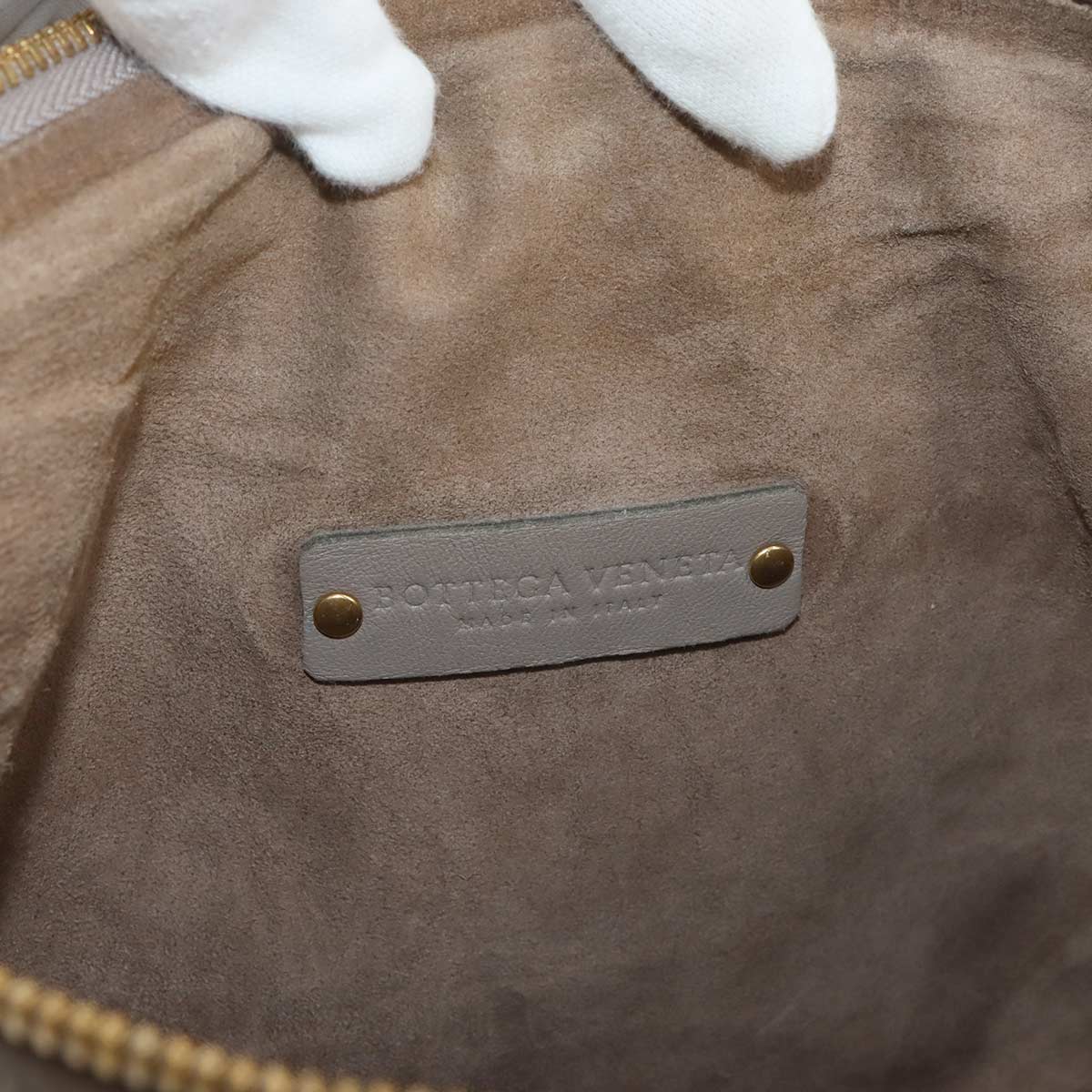 Intrecciato Shoulder Bag Leather Greige 239988