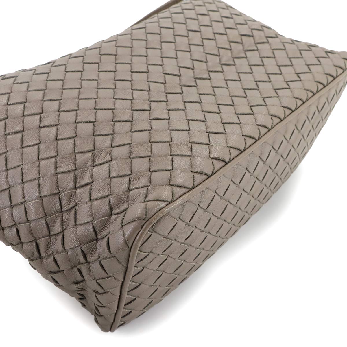 Intrecciato Shoulder Bag Leather Greige 239988