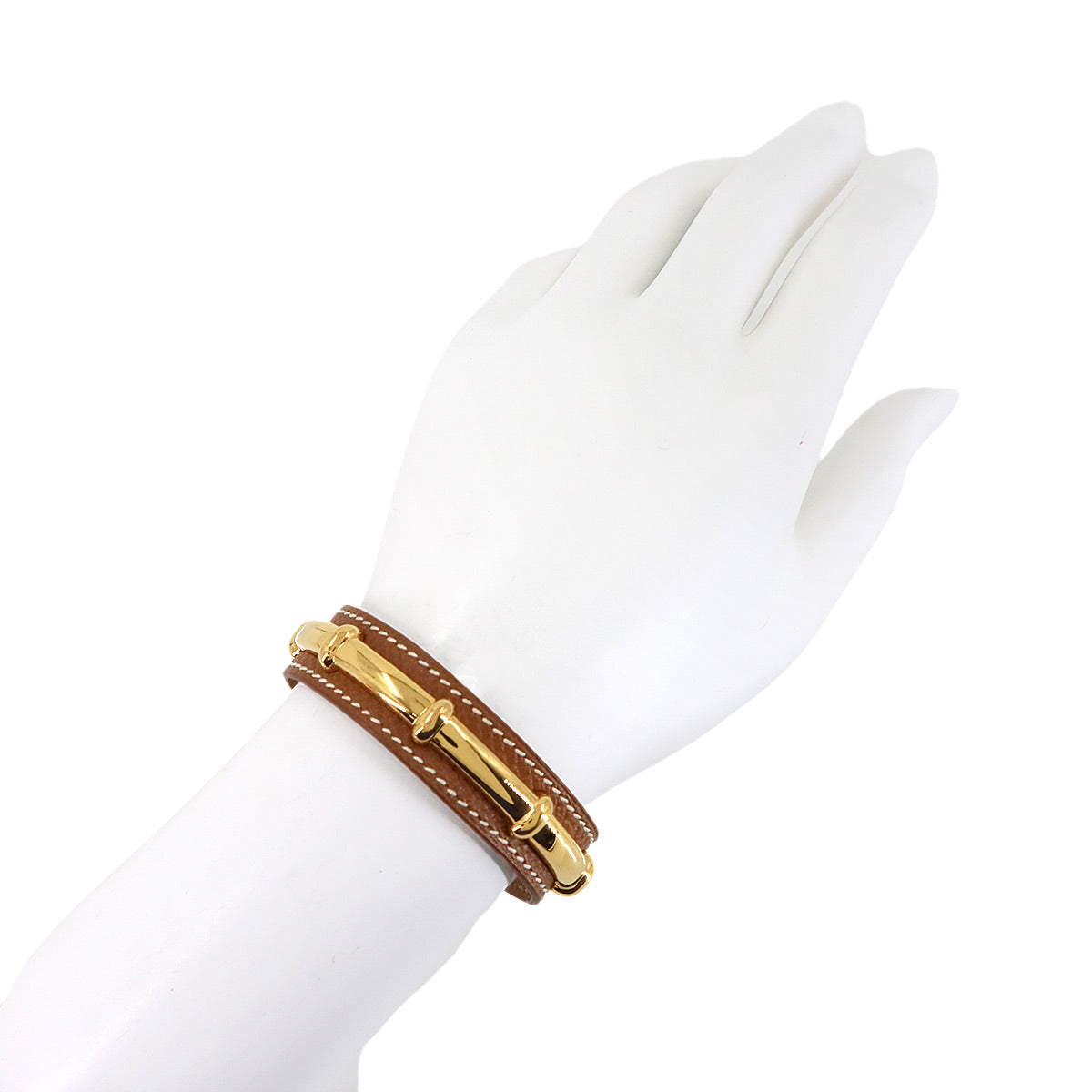 Agata Bangle Bracelet Couchevel Epsom Gold Accessory