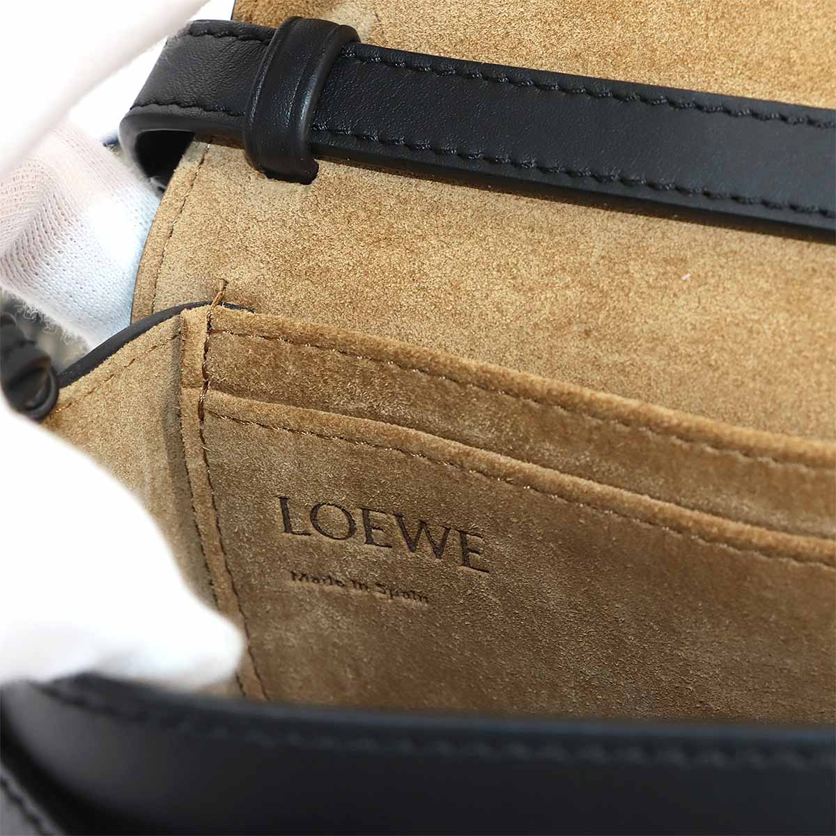 Mini Gate Dual Shoulder Bag Leather Black Purse