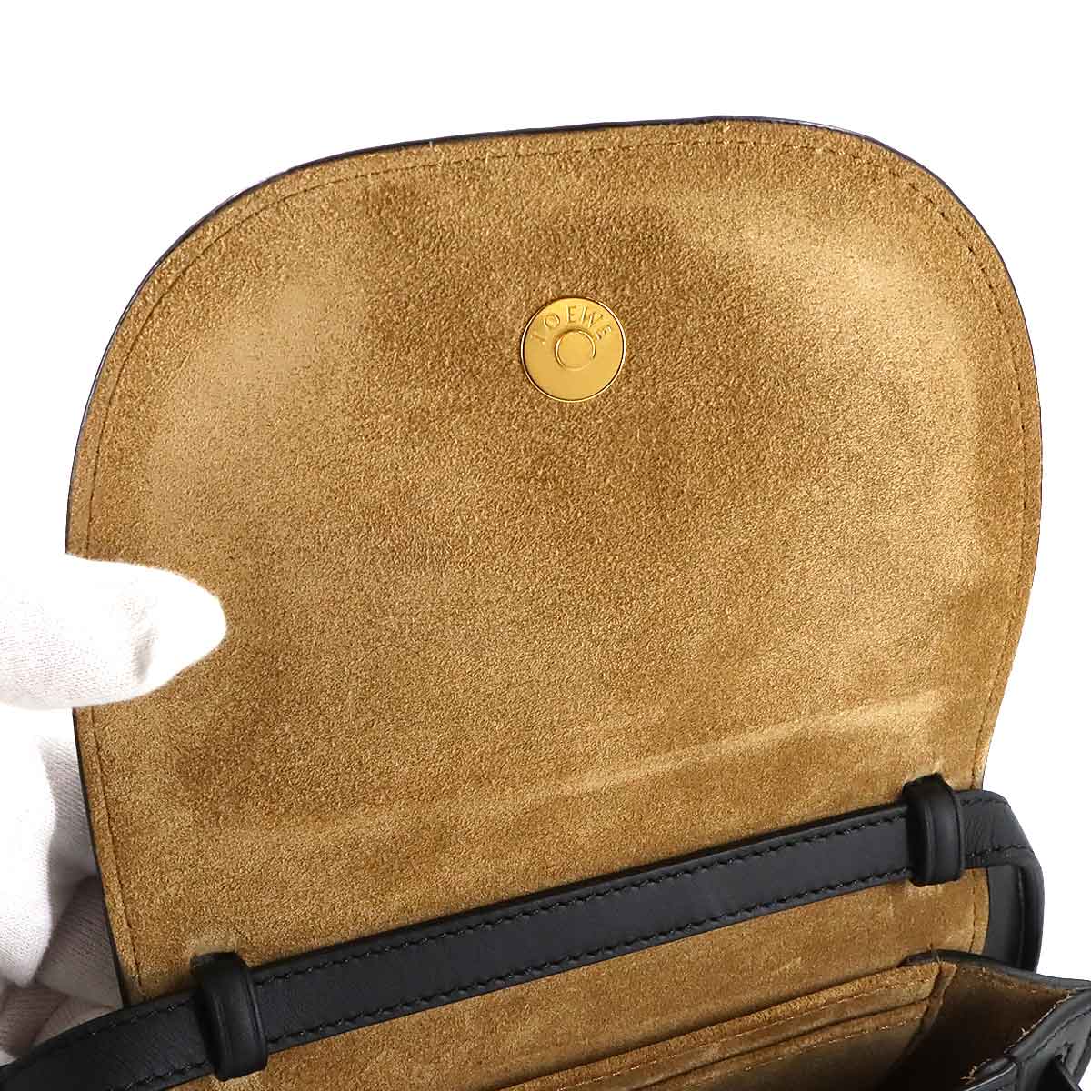 Mini Gate Dual Shoulder Bag Leather Black Purse