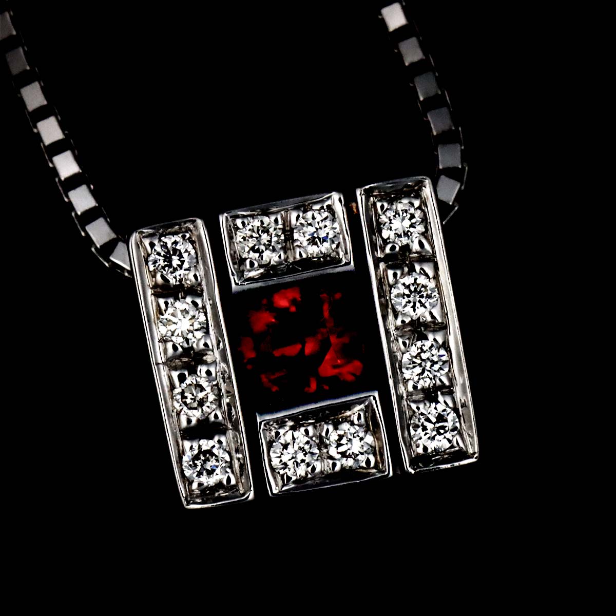 Belle Epoque Ruby Diamond Necklace 18K WG 750